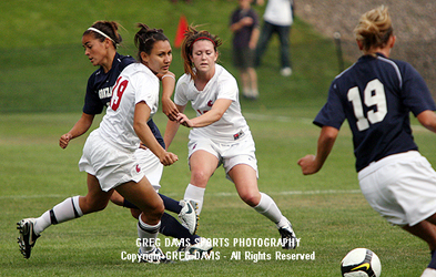 Tiara Pittman (#19) and Caitlin Bonney (#18) - Washington State soccer